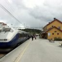 Train at Geilo railway station Norway Bane NOR