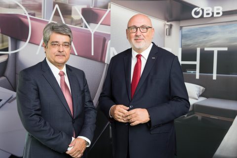 Andreas Matthä, CEO of ÖBB- Holding AG and Wolfgang Hesoun, CEO of Siemens AG Austria