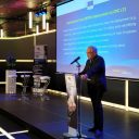 Matthias Ruete gives a presentation at RailTech Europe Conference, source: Marieke van Gompel