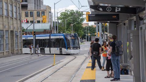 Bombardier Flexity tram in Waterloo, Canada, source: Grand River Transit