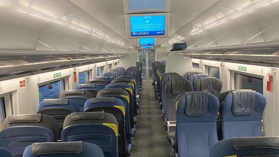 An empty Eurostar carriage