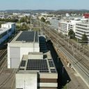Solar panels at Zürich Seebach railway station, source: SBB