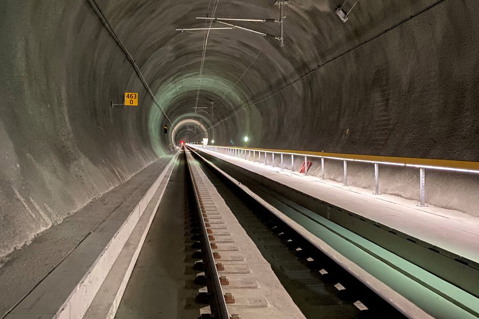The new Ulriken tunnel, which opened on 13 December, is Norway's first railway tunnel with a cast track. Photo: Bane NOR / Stine Undrum