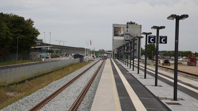 Station of the new railway link to Aalberg Airport, Banedanmark