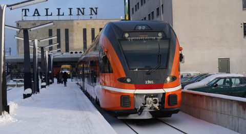 Elron train in Tallinn, Estionia
