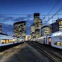 Trains at night in Belgium, photo: NMBS