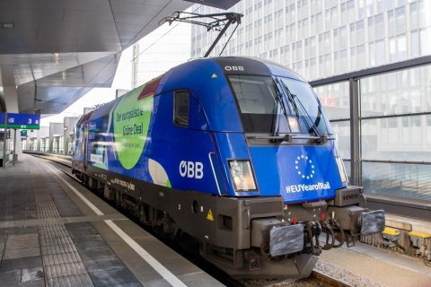 ÖBB EU Year of Rail locomotive. source: ÖBB / scheiblecker