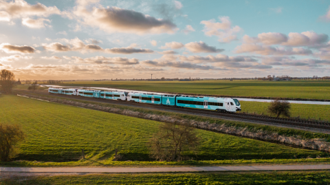 Arriva train running in the Netherlands