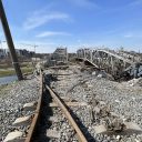 Damaged tracks in Ukraine