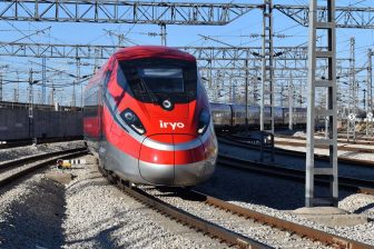 Red Iryo high-speed train