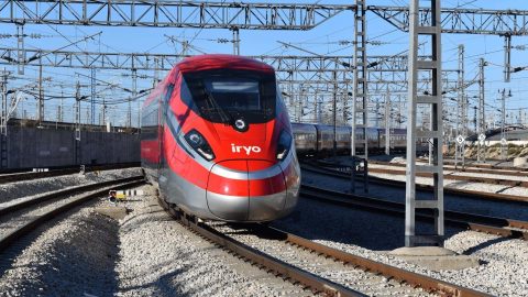 Red Iryo high-speed train