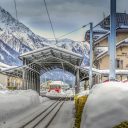 Chamonix train station winter