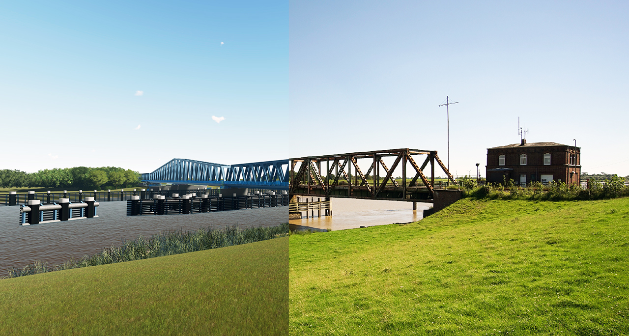Friesenbrücke before and after