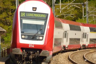 Double-decker train in Luxembourg