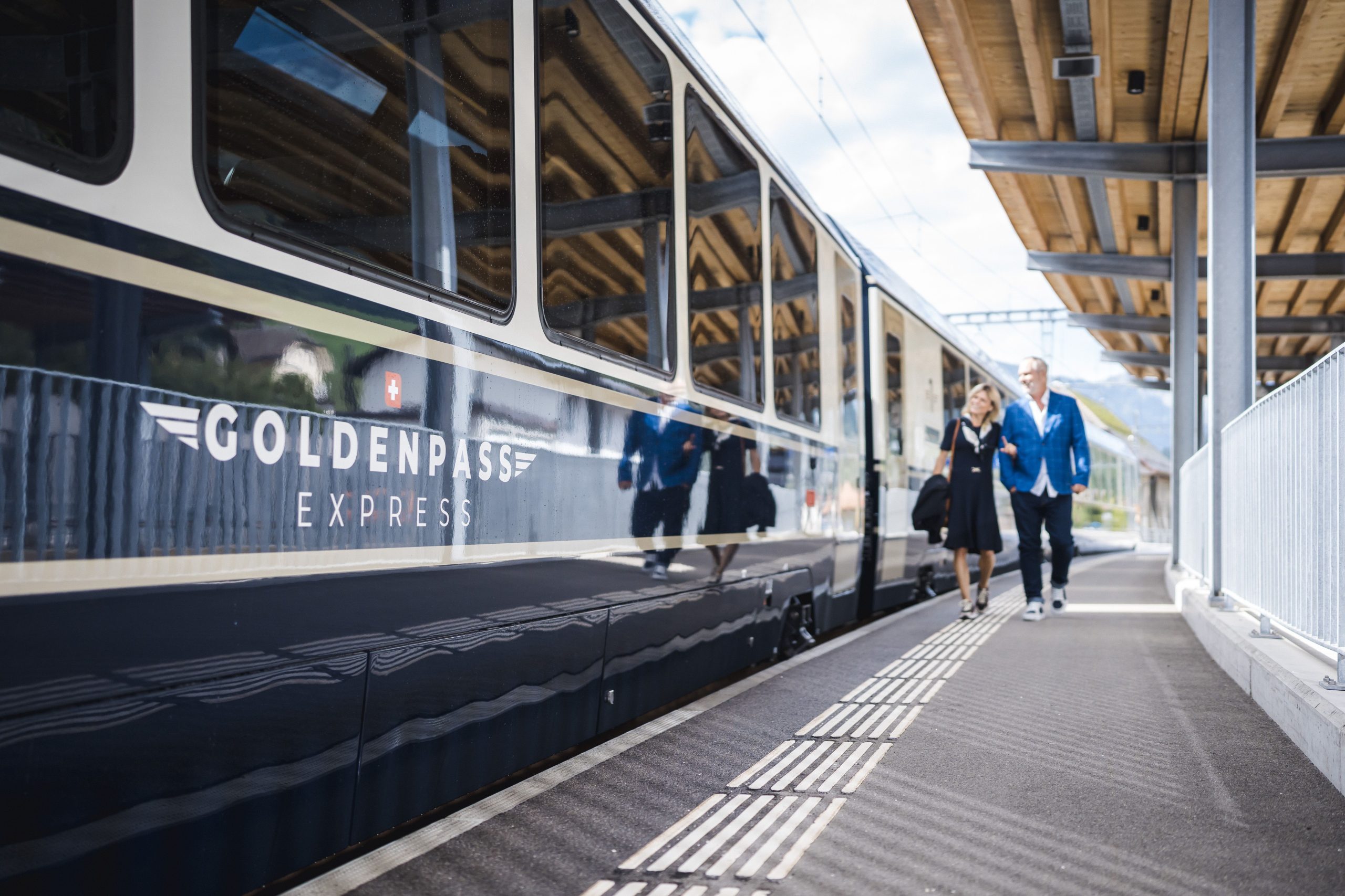 GoldenPass Express train at the station