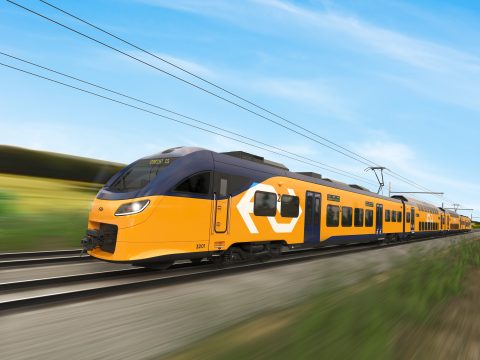 Artist impression of new double-decker CAF trains for Dutch Railways