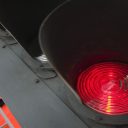 Close up of red signal light