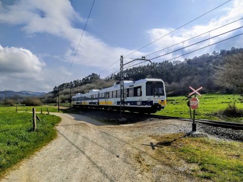 FEVE train in Cantabria