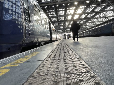 Train platform in Scotland