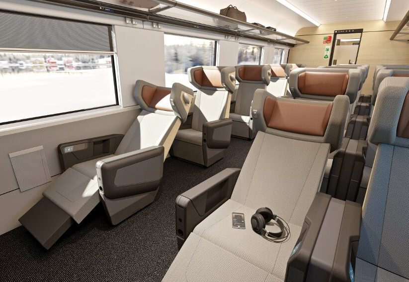 Reclining seats on the new trains for the Bergen line 