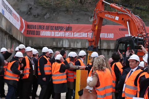 tunnel excavation works for Napels-Bari high-speed line in Italy