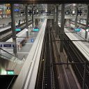 Empty train station in Germany