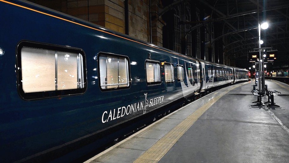 Caledonian Sleeper car at Glasgow Central