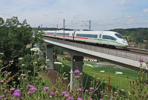 an ICE 3 train near Emskirchen, Germany