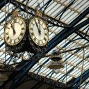 Victorian-style clock at Brighton railway station