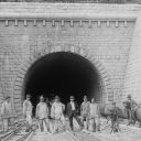 The south portal of the Hauenstein base tunnel near Trimbach around 1915 during tunnel construction