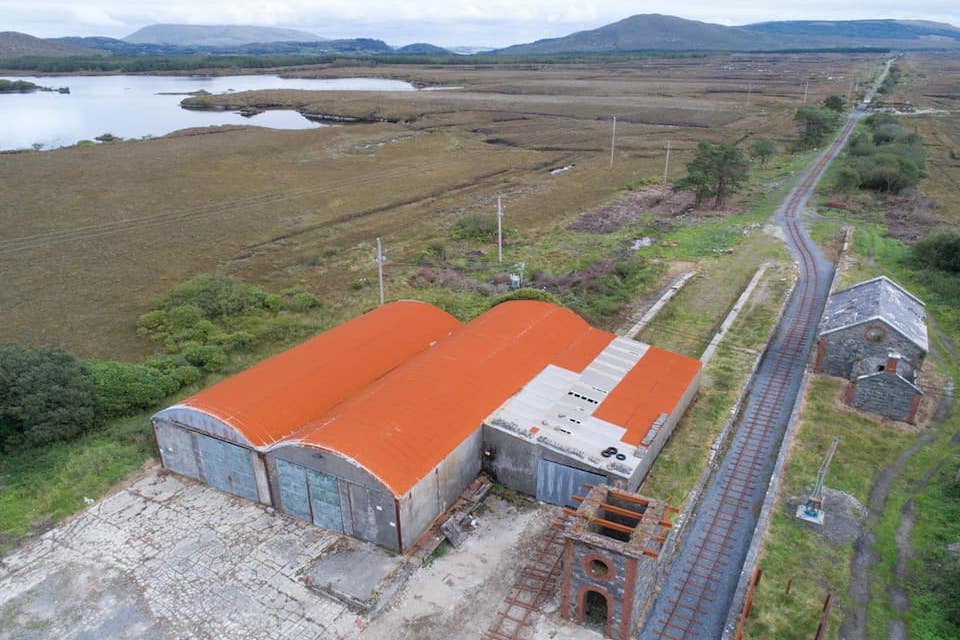 The station buildings from above at Maam Cross in Ireland