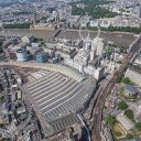 Aerial picture of Waterloo station and surrounding London area