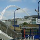 View of Wembley Arch from platform at Wembley Stadium Station
