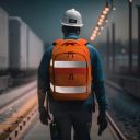 Track worker on railway site