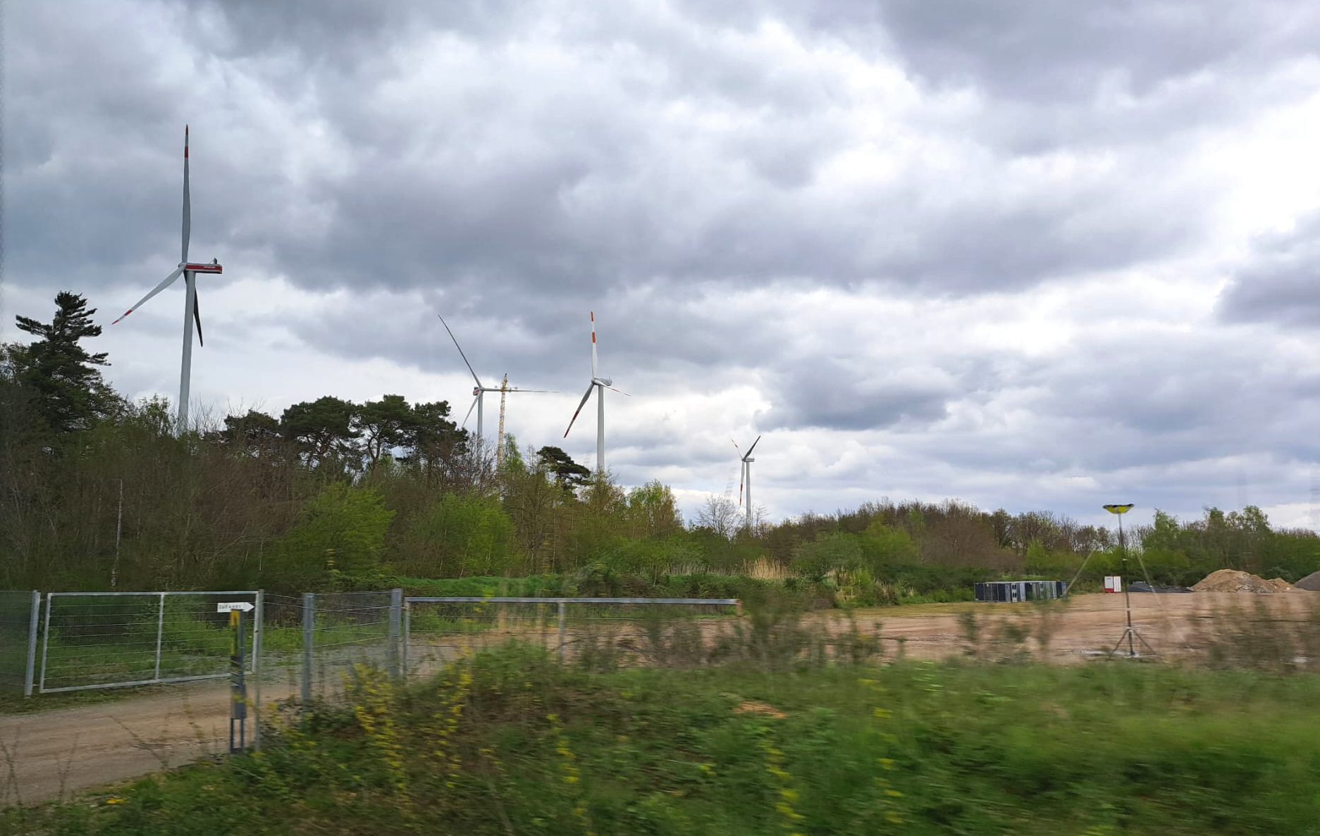 Wind turbines next to the Siemens Test and Validation Centre
