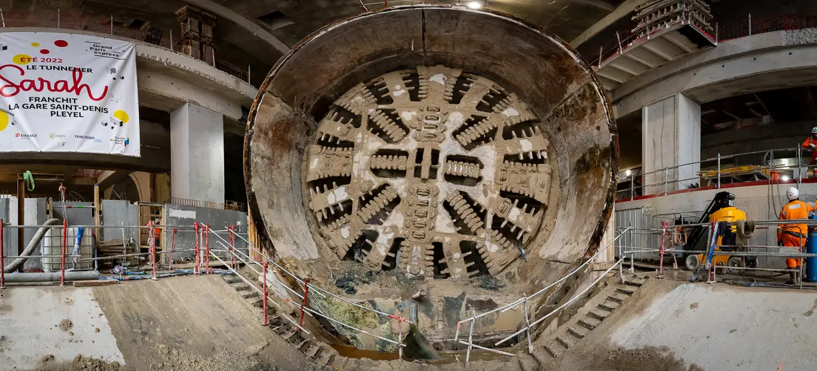 Túnnel boring machine, used to build the extension of line M14 to the north.