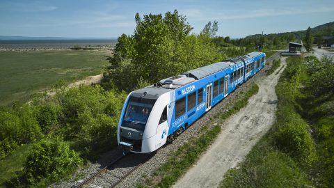 Alstom's Coradia iLint hydrogen train carried its very first North American passengers on June 17, 2023