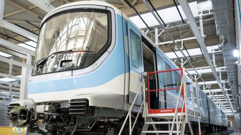 The new Line 15 metro enters the Rolling stock Maintenance and Storage facility (RMS) at Champigny-sur-Marne (Ile-de-France Mobilités)