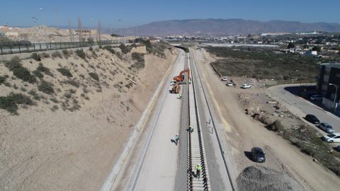 The new Almería - Murcia high-speed line under construction