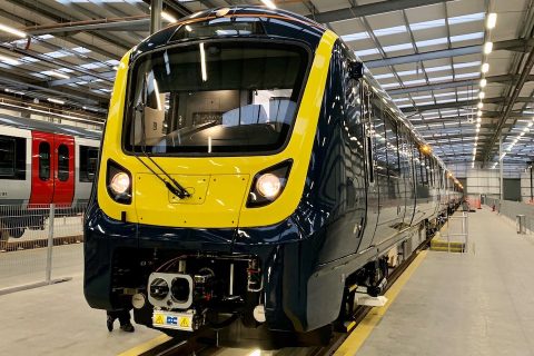 Aventra electric multiple unit at Alstom factory in Derby