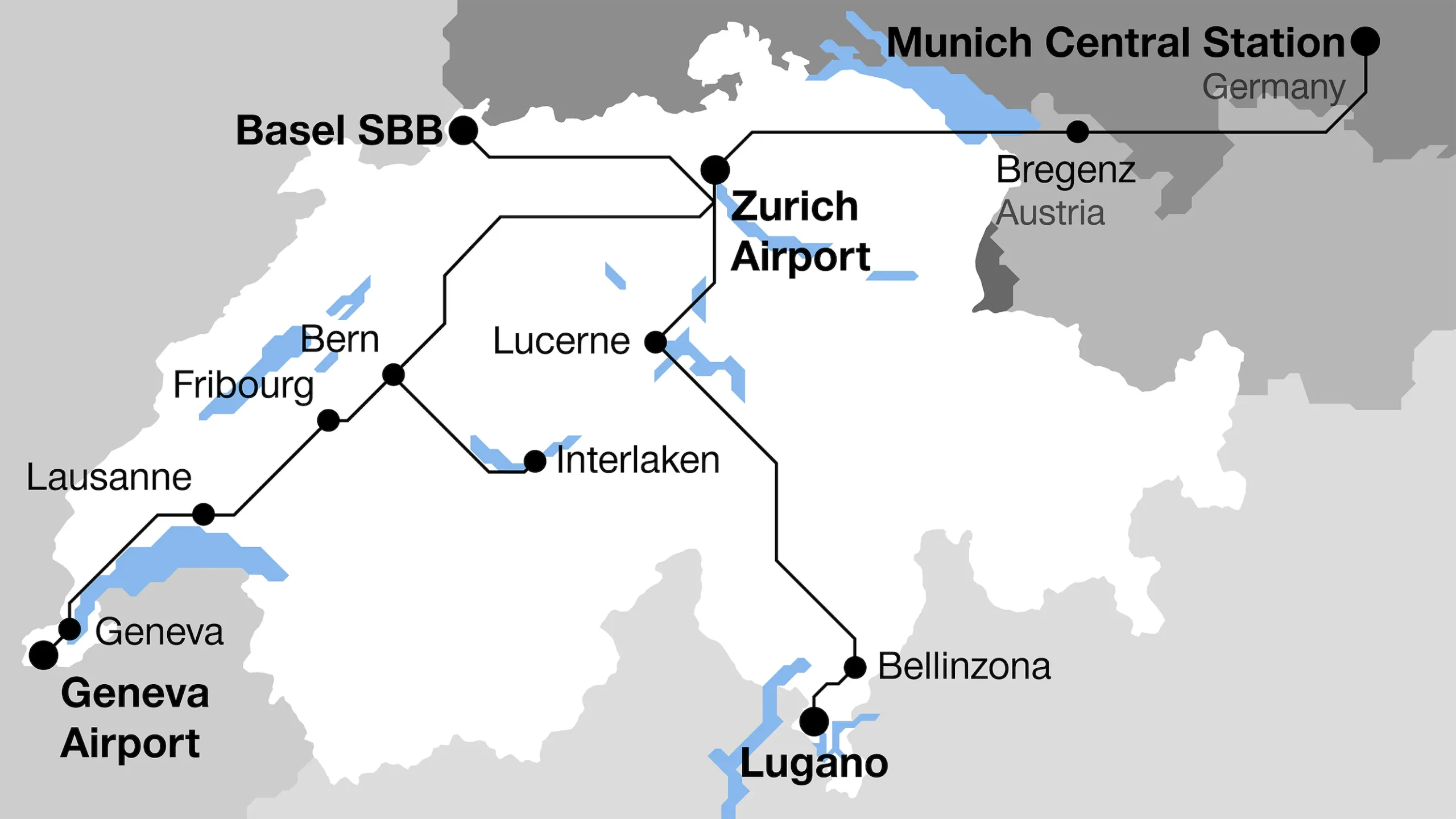 SWISS Air Rail network