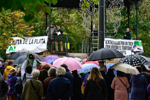 Demonstration in Extremadura for the reopening of the Ruta de Plata railway line