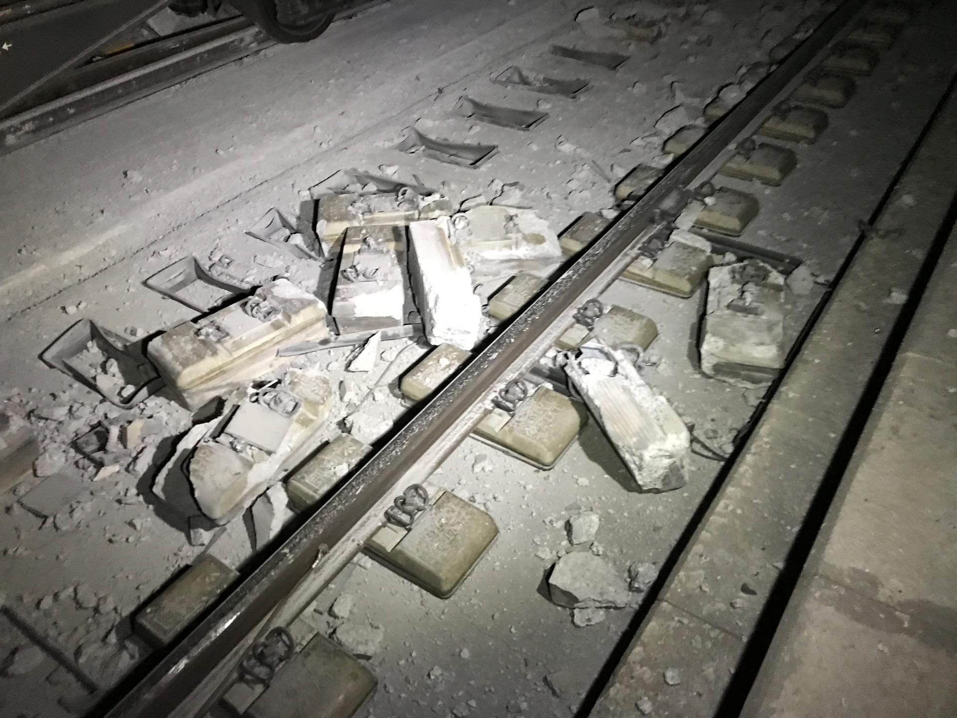 The derailment damaged much of the tunnel infrastructure, including sleepers 