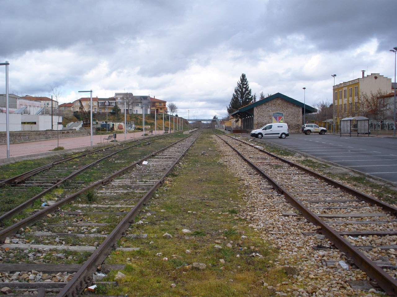 The out-of-use tracks of the Ruta de la Plata near La Bañeza in the region León