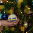 Swedish flag on Christmas ornament