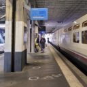 Renfe train in a French Station
