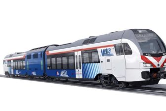 The new Stadler BEMU rolling stock for Metro, in Chicago, Illinois, USA.
