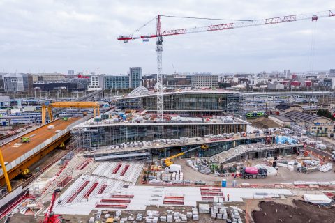 Saint-Denis-Pleyel construction site in 2024