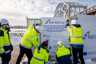 Construction begins on the Rail Baltica bridge in Riga, Latvia.