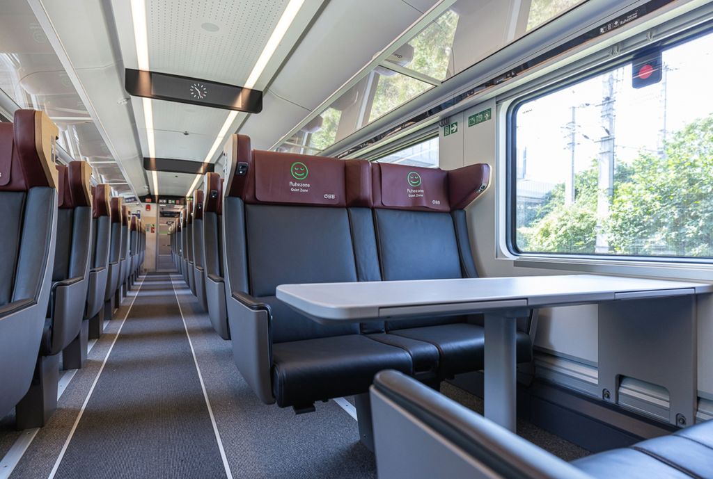 Inside the new generation RailJet manufactured by Siemens Mobility for ÖBB